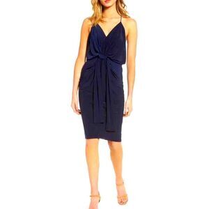 MISA Los Angeles Domino Midi Dress- Navy